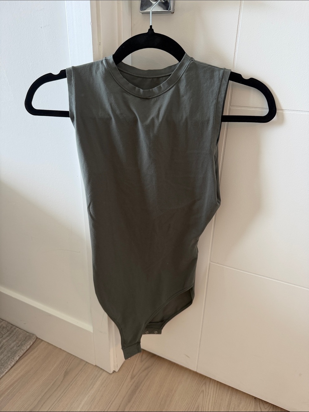 Skims Sleeveless Olive Green Bodysuit